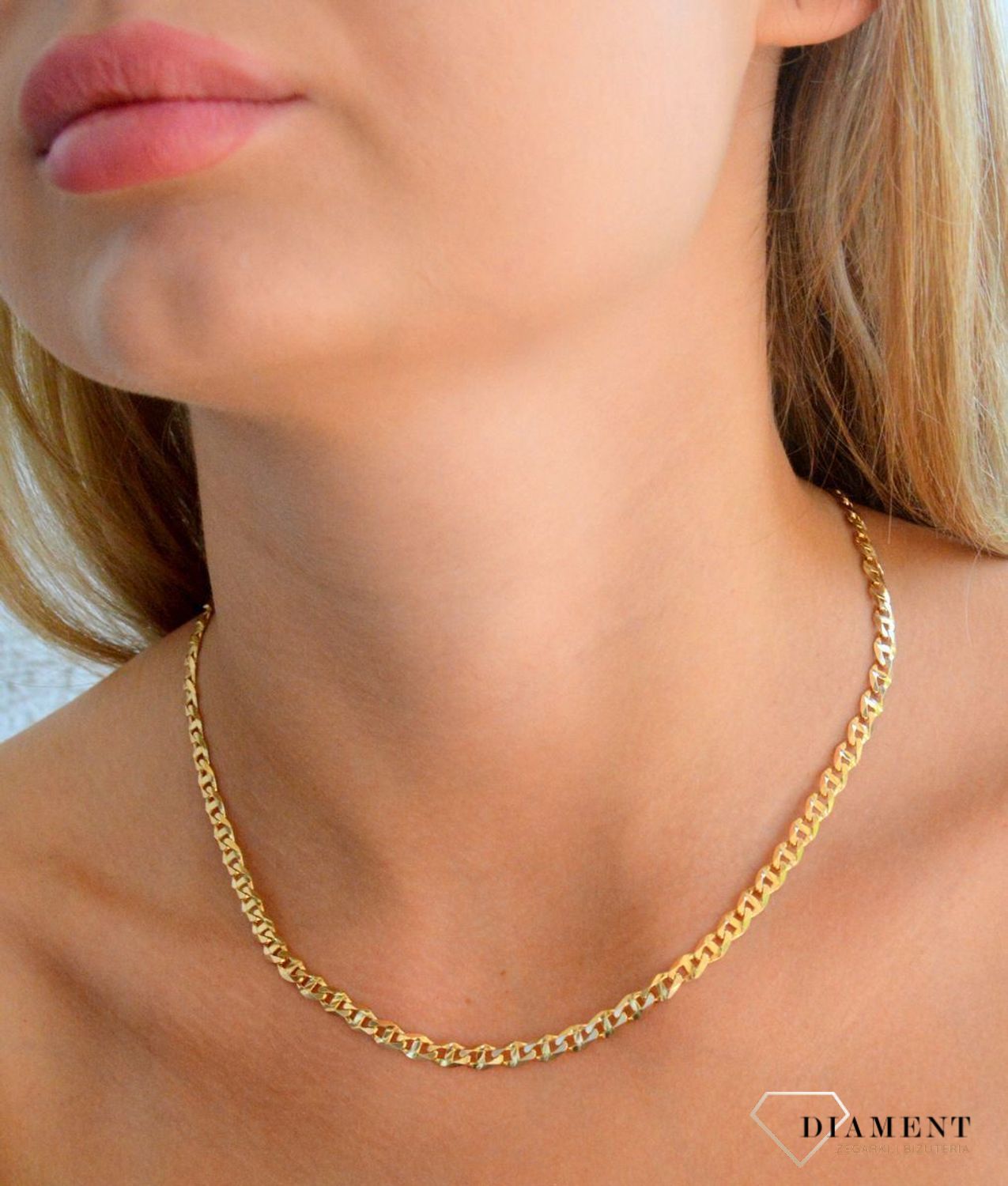 Złoty łańcuszek 585 pancerka 5 mm DIA-LAN-1532-585 5mm. Złoty łańcuszek próby 585. Złoty łańcuszek pancerka. 2.jpg